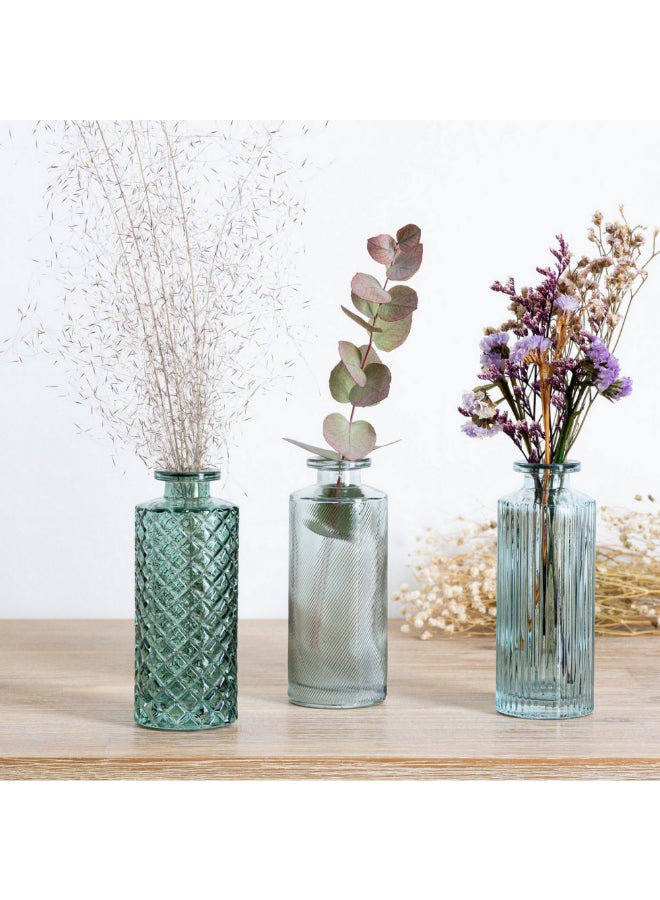 atmosphera 3-Piece Soliflores Stylish and Elegant Glass Vase Multicolour 13.1 x 5.2 x 5.2 cm 189192A - Image 5